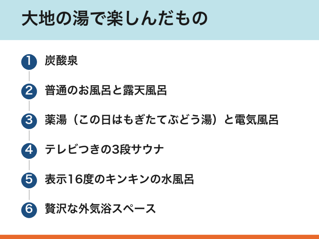【旗の台サ活】新生湯の大地の湯で楽しんだもの」