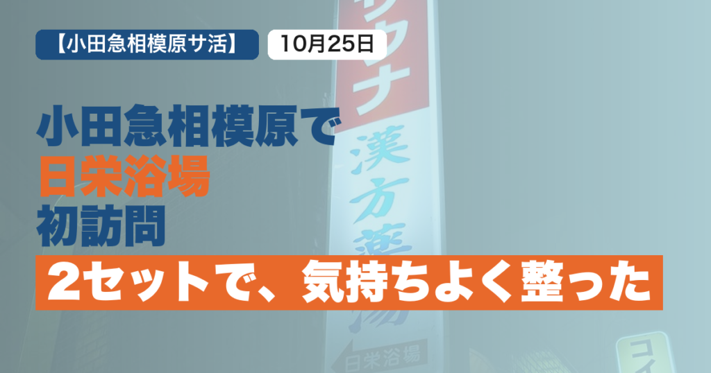 小田急相模原の銭湯、日栄浴場の体験レポ